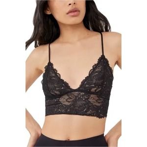 Intimately Free People Everyday Lace Longline Bra 2-Pack Black Combo Small NWT.